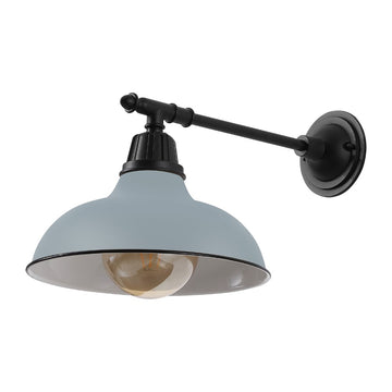 Wallace 12.25" Farmhouse Industrial Indoor/Outdoor Iron LED Victorian Arm Outdoor Sconce